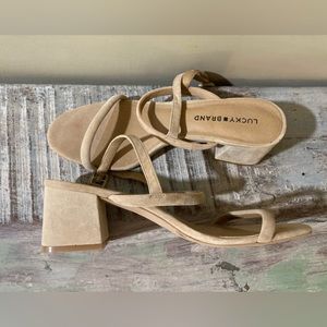 Lucky brand suede block heels